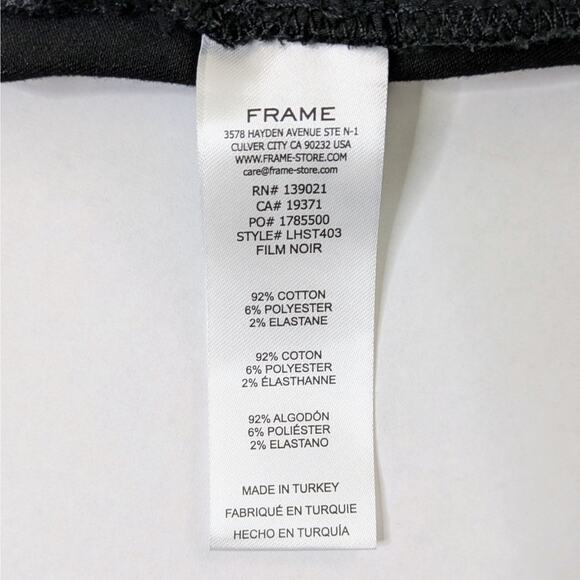 Frame Le High Straight 26 Black Raw Hem Quiet Luxury Minimalist Denim - Picture 9 of 10